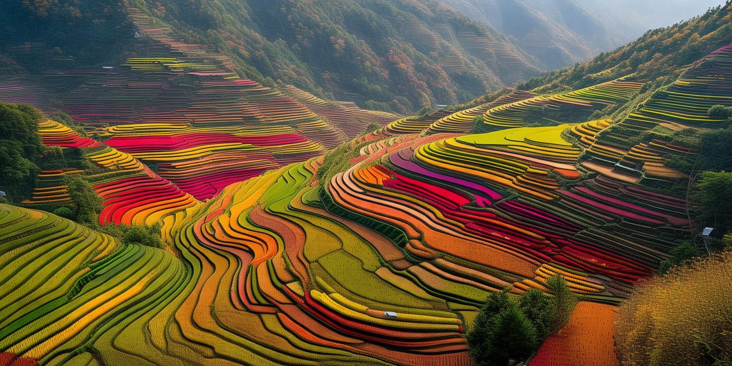 南屏乡晒秋节:千米梯田绘就七彩画卷,登上《国家地理》