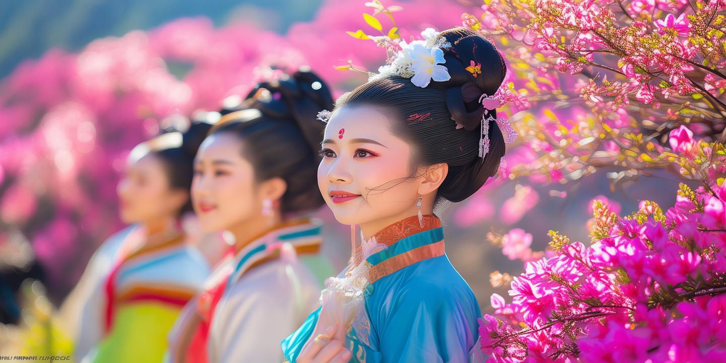 华顶山杜鹃花汉服节盛大开幕,千名同袍演绎唐宋簪花礼